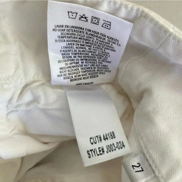 Jean Atelier High Waist Belted Wide Leg Jeans Cropped‎ Size 27 White Wash - Picture 8 of 11